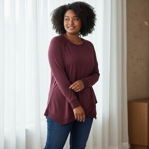 Threads 4 Thought Maroon Long Sleeve Top
